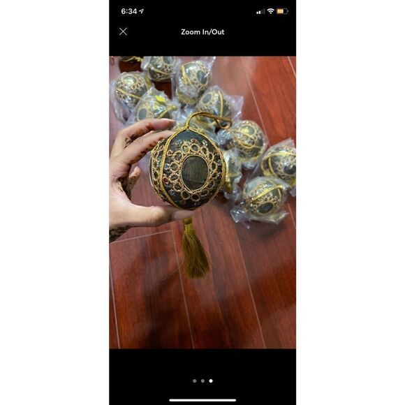 10 Gold Thread Tassle Holiday Christmas Tree Ball ornaments - Picture 9 of 9